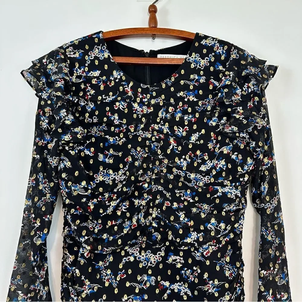Veronica Beard Parc Printed Silk Blend Dress Size 8 - Picture 4 of 11